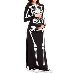PREGNANT SKELETON MATERNITY COSTUME DRESS